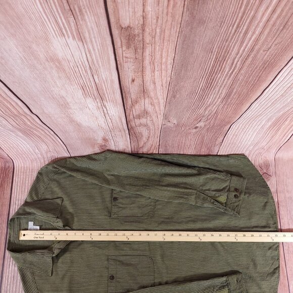 Zegna Sport Mens Medium Double Pockets Striped LS Button Up Shirt Made in Italy - Picture 14 of 14